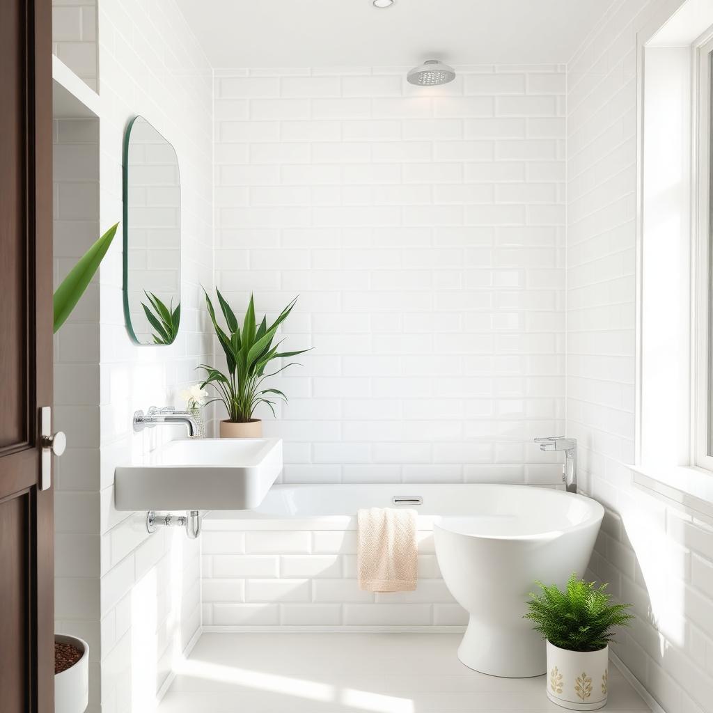 Crisp bright bathroom